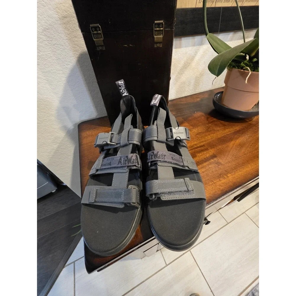Dr Martens Pearson Webbing Sandals Black Mens Size 14 Lug Sole Chunky Strappy